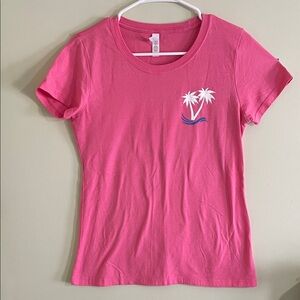 Pink Palm Tree Graphic Women's T-Shirt